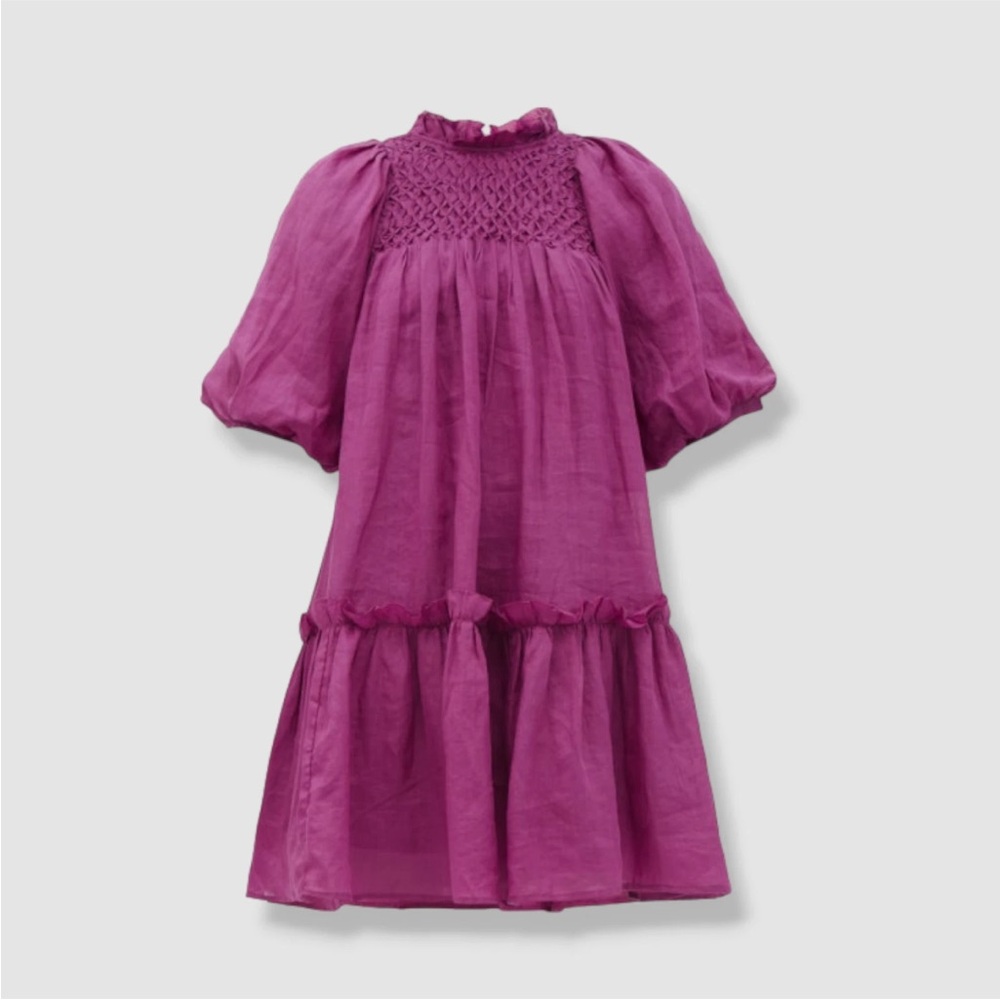 Sea New York Purple Geneva Babydoll Smocked Tiered Olivia Rodrigo Dress Size XXS